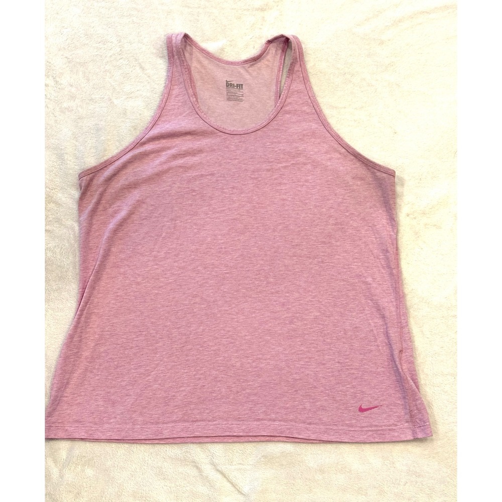 Nike Dri-FIT Womens XL Pink Heathered Racerback Training Tank Top 524166-681‎